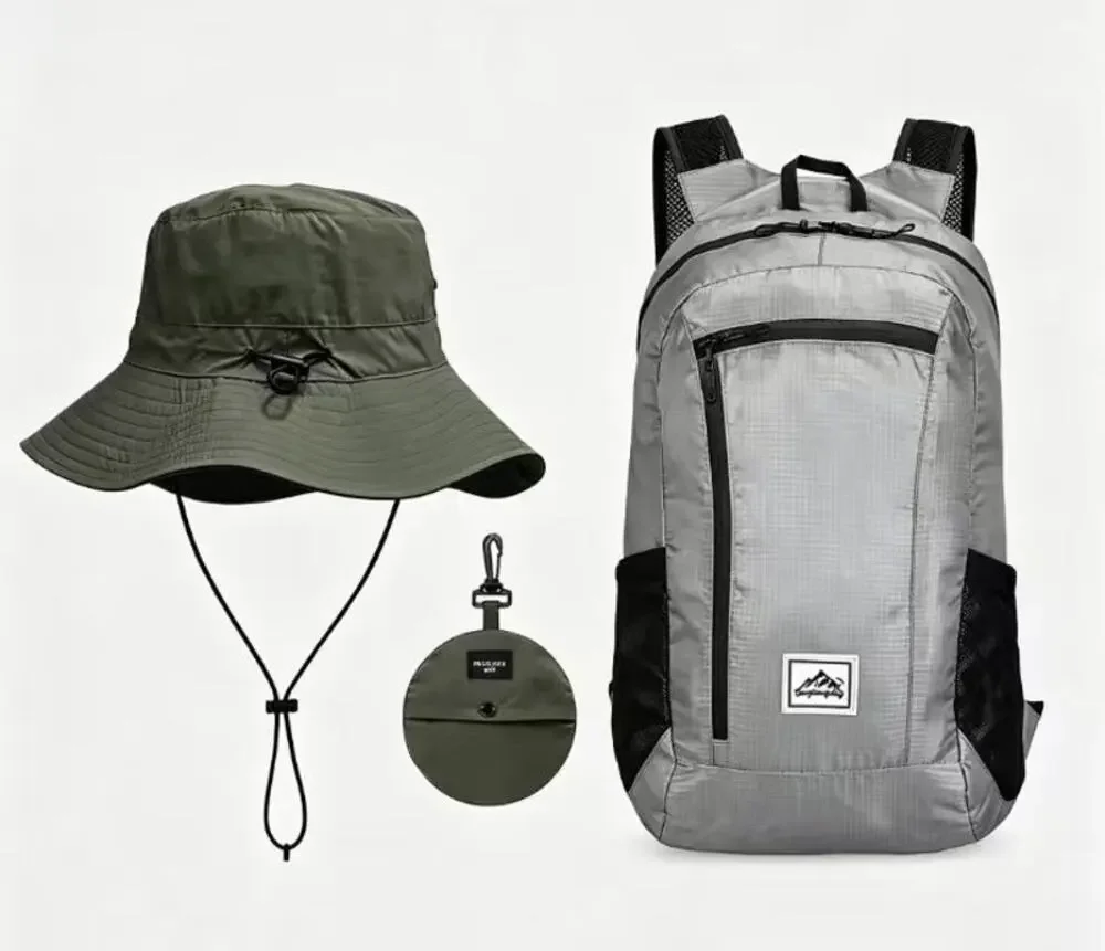 Ultra‑Light Foldable Waterproof Hiking Backpack & Foldable Bucket Hat